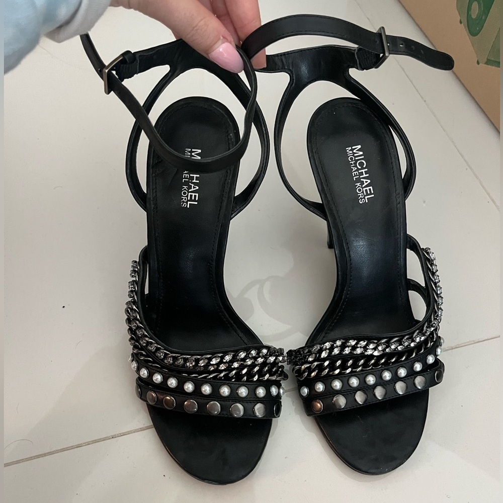 Michael Kors embellished black heels
